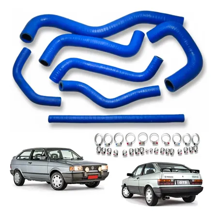 Kit Mangueiras Gol Saveiro Voyage Quadrado Ap Silicone Azul