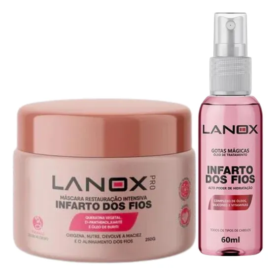 Kit Máscara Restauração 250g + Óleo Infarto Dos Fios Lanox
