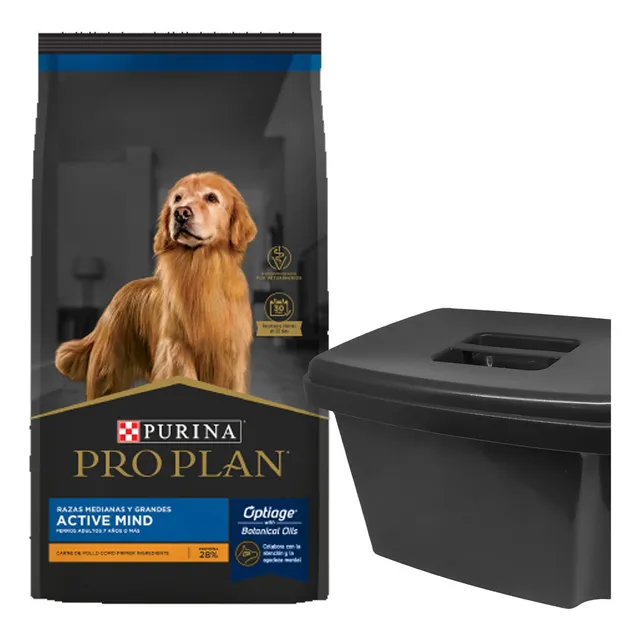 Alimento Pro Plan OptiAge Active Mind Razas Pequeñas para perro senior de raza mediana y grande sabor pollo y arroz de 15 kg
