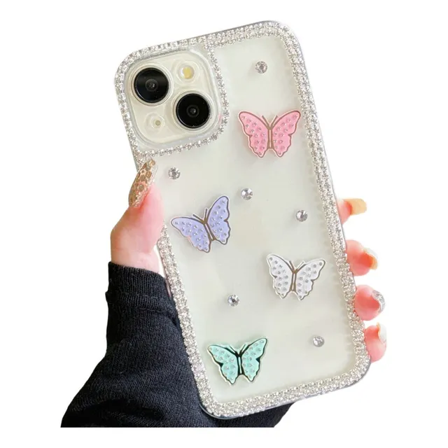 Funda De Teléfono Para Xiaomi Poco X F M C 7, 6, 5, 4, 3, Con Diamantes De Imitación, Mariposas Brillantes Y Coloridas Mariposas, Purpurina Brillante,