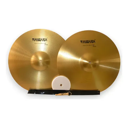 Kit Prato Pro Fire Fanfarra Marching Band Alloy 14" Percussão Dourado