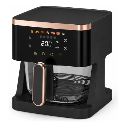 Fritadeira Elétrica Air Fryer De Vidro 6l Digital Touch Preto 127v