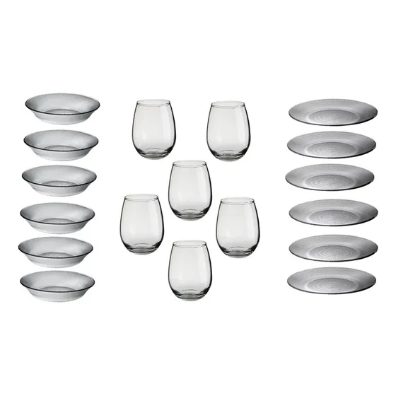 Combo 6 Personas Platos Playos + Hondos + Modelo Vaso 