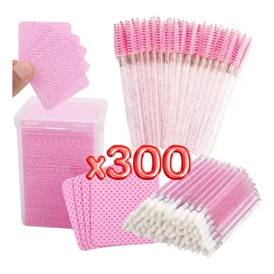300pzs Lip Brush Cepillos Glitter Toallas Limpieza Pestañas Color Espesor 0 Mm Tipo De Curvatura N/a