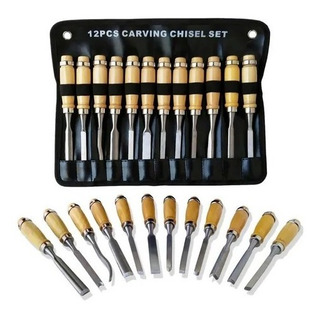 Cincel Formon Juego Madera Gubia Carpintero Tallado 12pzs Cincel Formon Juego Madera Gubia Carpintero Tallado 12pzs