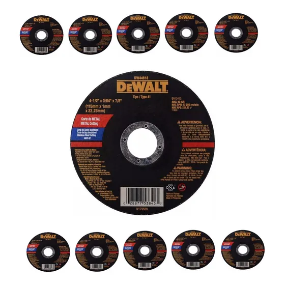 Disco De Corte 4 1/2 115mmx1mm Dewalt Dw44618 X 11pz