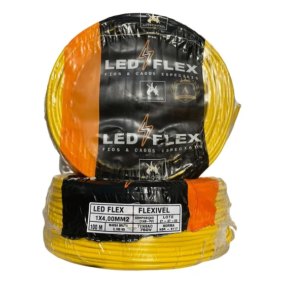 Fio  Flexivel Rolo De 4.0mm Com 100 Metros Normatizado
