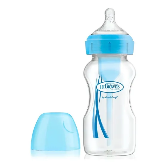 Dr Brown's Options+ mamadera 9Oz boca ancha azul