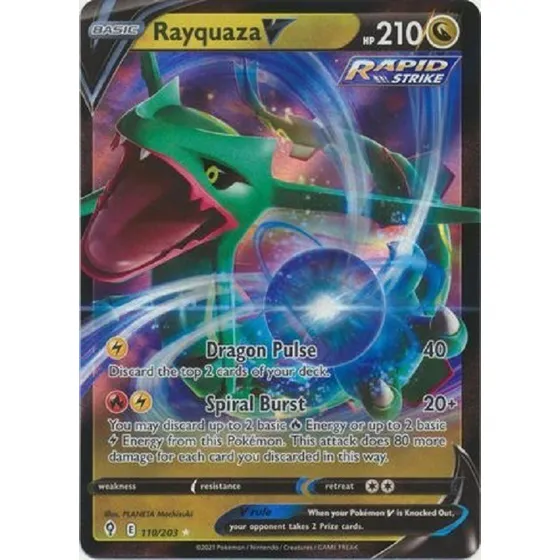 Rayquaza V 110/203 Ultra Raro Pokemon Tcg