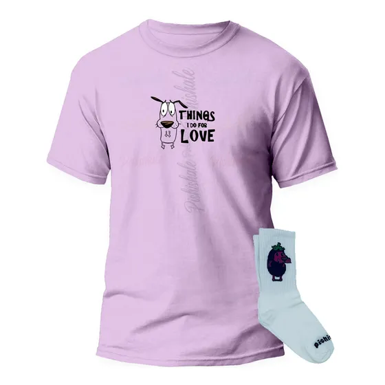 Playera Perro Frase Letrero Coraje Par Calcetas Verengena