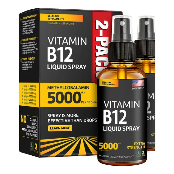 (paquete De 2) Spray De Vitamina B12 Líquida, Suplementos De