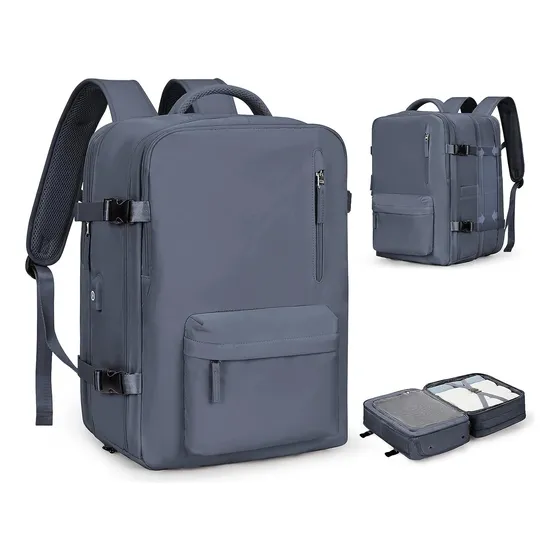 Mochilas Para Portátiles Wonhox, Con Usb, Gris Azulado A1