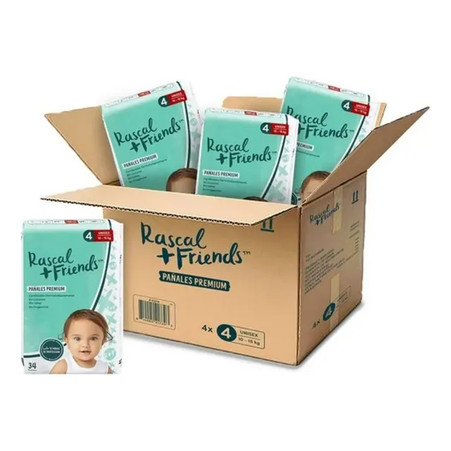 Caja De Pañales Rascal Friends Etapa 4 136 Piezas Género Sin Género Talla Grande (g)