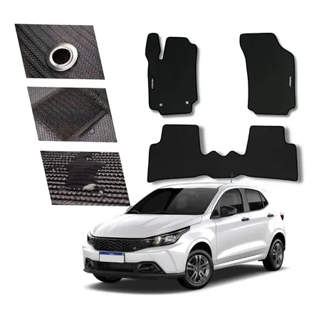 Tapete Borracha Fiat Argo Com Traseiro Inteiriço 2017 A 2024 Preto