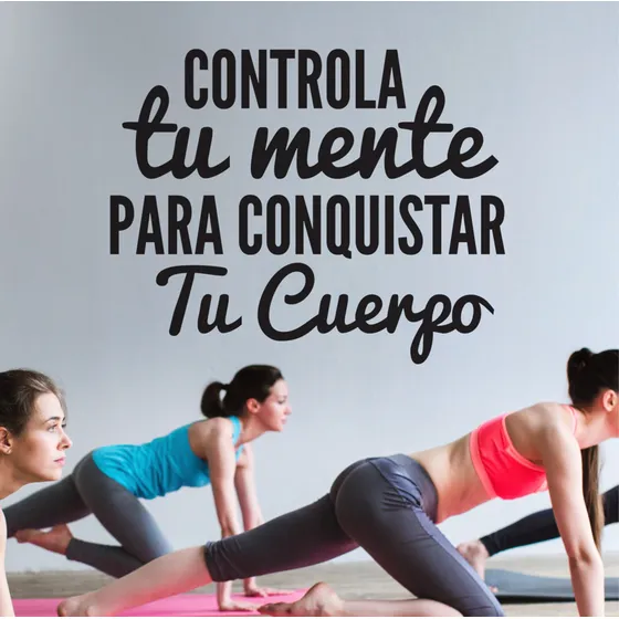 Vinilo  Decorativo Pilates Gimnasio Frases Gym 100x80