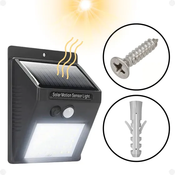 Arandela Solar Externa 20 Led Com Sensor Presença P/ Escada