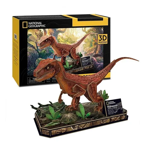 Puzle 3d 63 Piezas  Dino Velociraptor - Cubicfun
