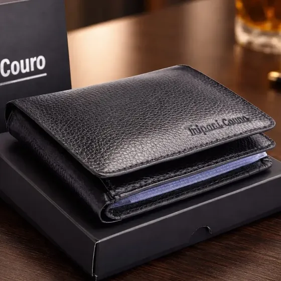Carteira Masculina Couro Legítimo Tripari 401 Completa