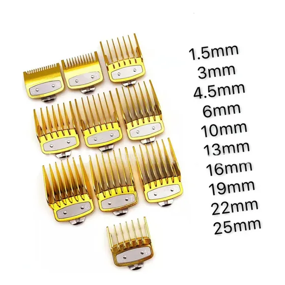 Set De Peine Trampa Afeitadora Barberia 10u Dorado