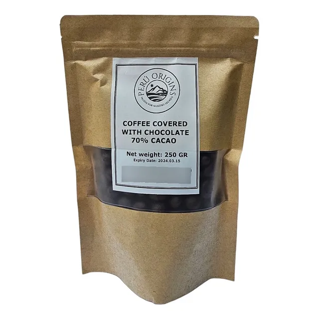 Café Recubierto Con Chocolate 70% Cacao Orgánico 250 Gr.