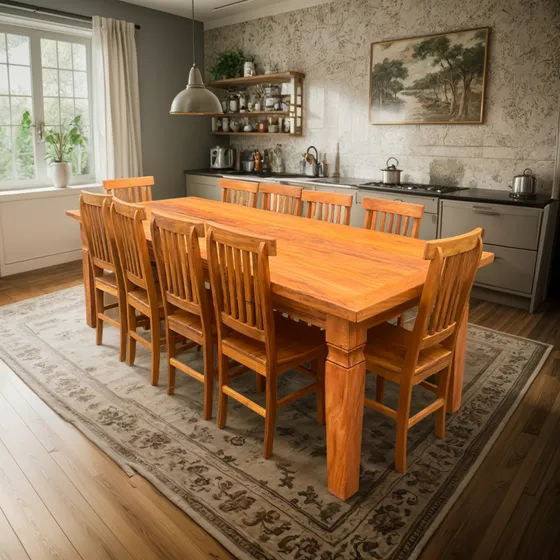 Mesa Jantar 2,40 + 10 Cadeiras +3 Banqueta Madeira Demolição