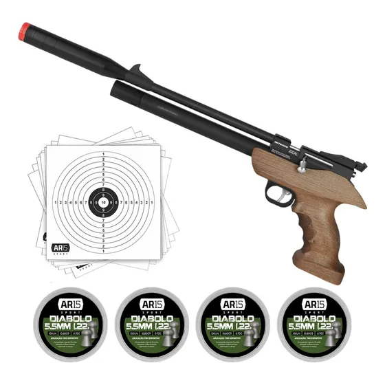 Pistola 5.5 Pcp Pp800r Artemis Madeira Chumbinho 400un