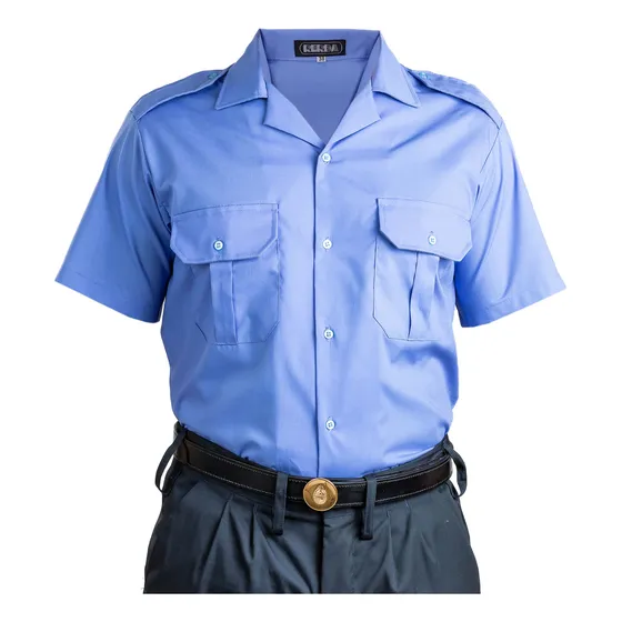 Camisa Manga Corta Solapa Celeste 52 Al 56 Policía Uniforme