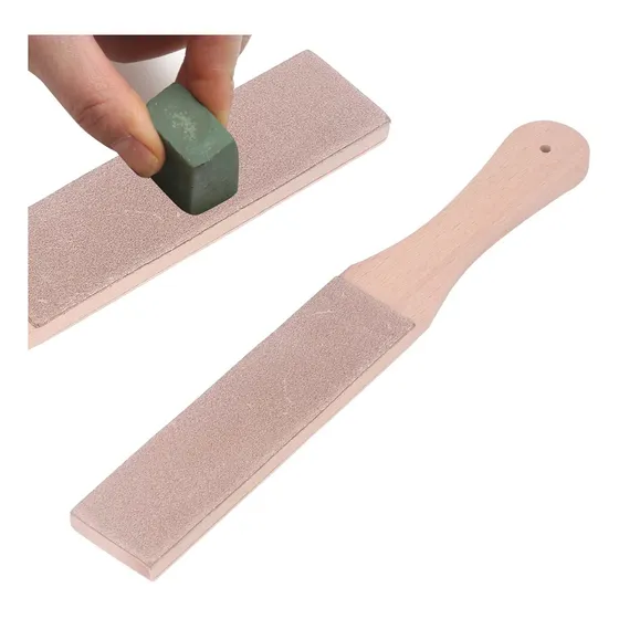 Kit Doble Cara Cuero Afilado Rapido Madera Haya Portatil