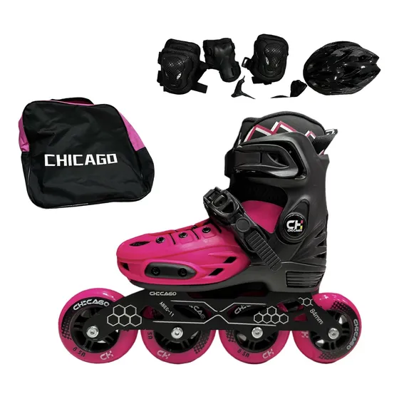 Patines Semiprofesionales En Linea Chicago + Proteccion