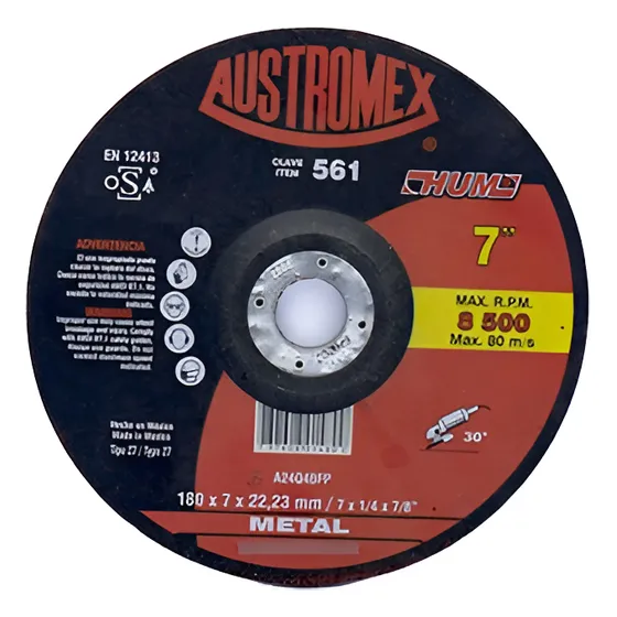 Austromex - Disco Para Desbaste De Metal 7 PLG Hum