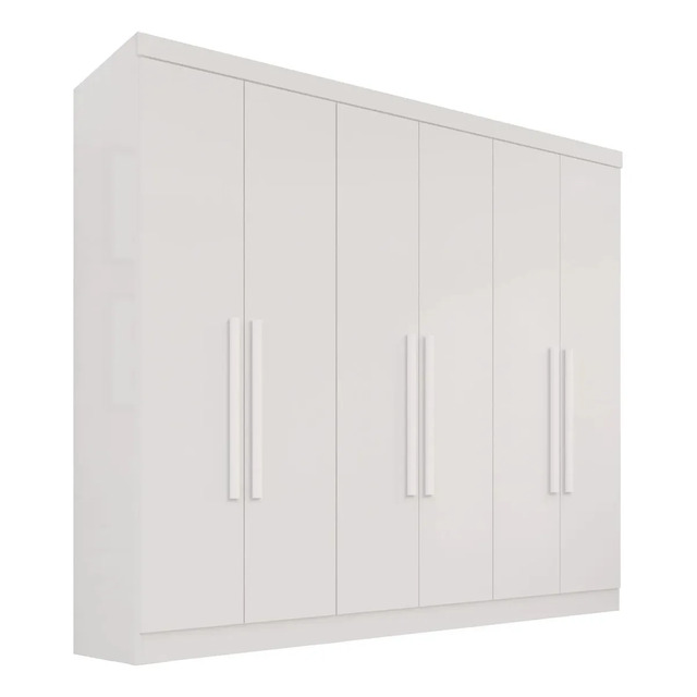Guarda-roupa Casal 6 Portas 2 Gavetas França Branco Guarda-roupa Casal 6 Portas 2 Gavetas França Branco