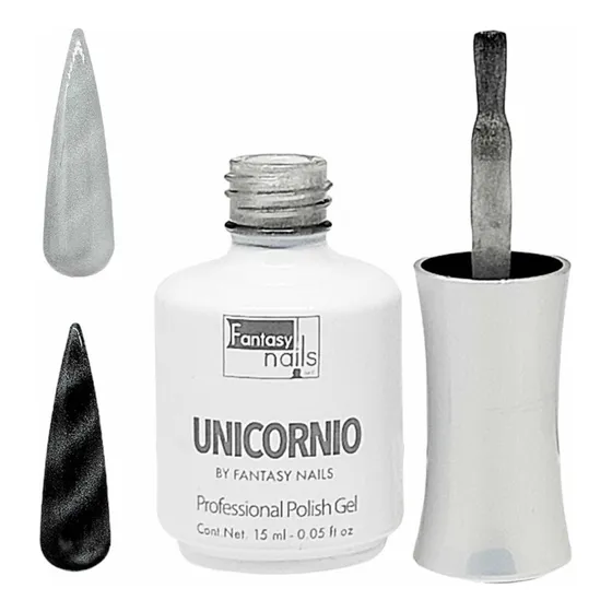 Top Gel Efecto Unicornio , Uñas , Fantasy Nails Color Unicornio Silver