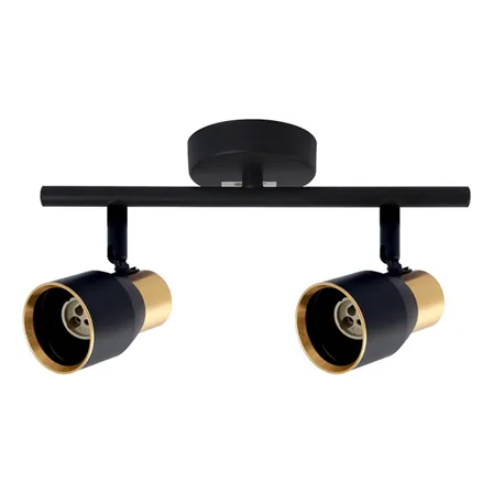 Aplique Lámpara 2 Porta Gu10 Luz Deco Hogar Luces 3 Modelos Estructura Negro - Dorado