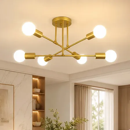 Luminária Lustre Teto Moderno Pendente Cozinha Sala Dourado 127/220v Dourado