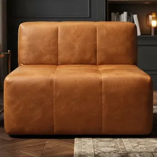Poltrona Modular De Espuma Encosto 1 Lugar Direto Fábrica Caramelo/marrom