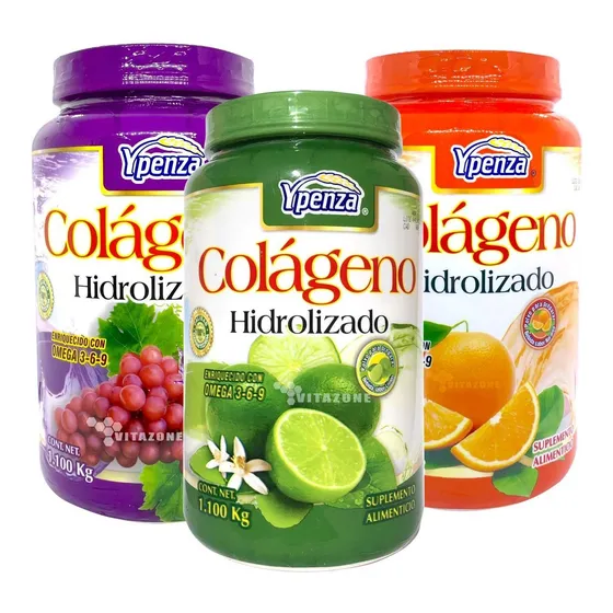 Colágeno Hidrolizado 3 Botes Sabores Surtidos De 1.1 Kg Ypen