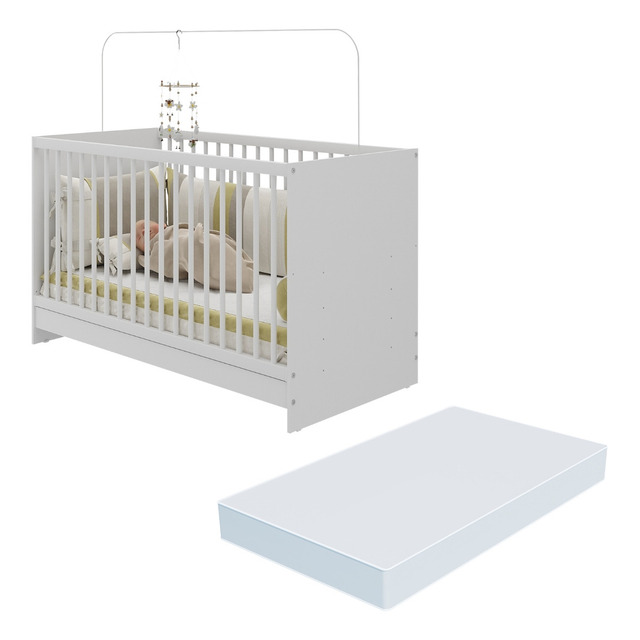 Berço 3 Em 1 Com Colchão Incluso Multimóveis Mp0527gc Branco Berço 3 Em 1 Com Colchão Incluso Multimóveis Mp0527gc Branco
