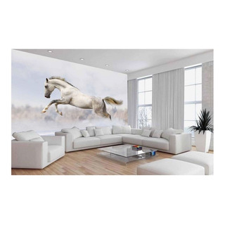 Papel De Parede Cavalo Branco Selvagem 3d M² Anm107 Papel De Parede Cavalo Branco Selvagem 3d M² Anm107