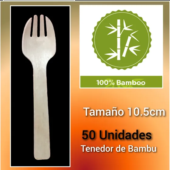 Tenedores De Bambu 10,5cm Postres Ceviches Banquetes