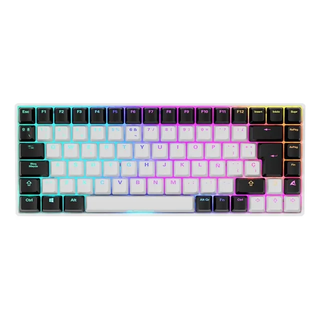 Teclado Gamer 75% Sharkoon Skiller Sgk50 S3 Blanco Hot Swap
