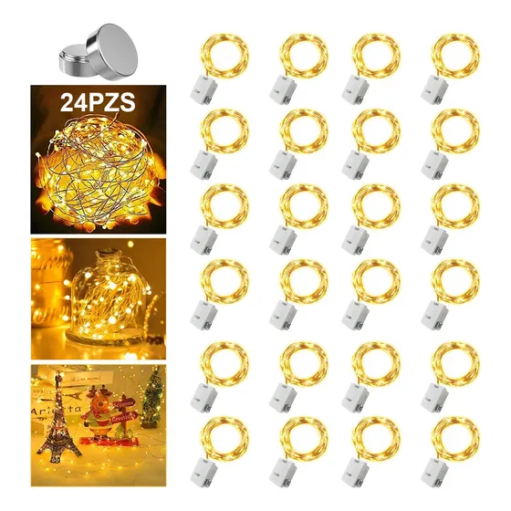 Luces De Hadas Con Pilas Luces De Cadena 2m 20led 24pzs