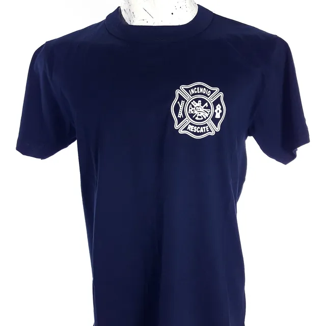 Remera De Bombero Uniforme Fajina Diseño Exclusivo Azul