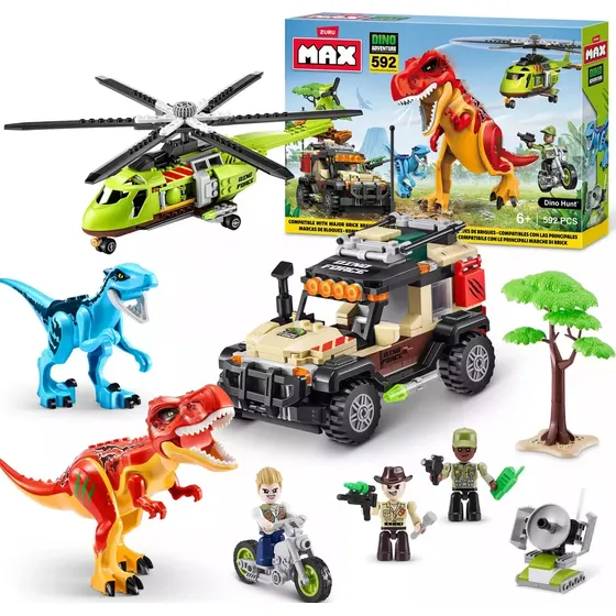 Juego De Bloques Para Armar Dino Adventur Max 592 Piezas
