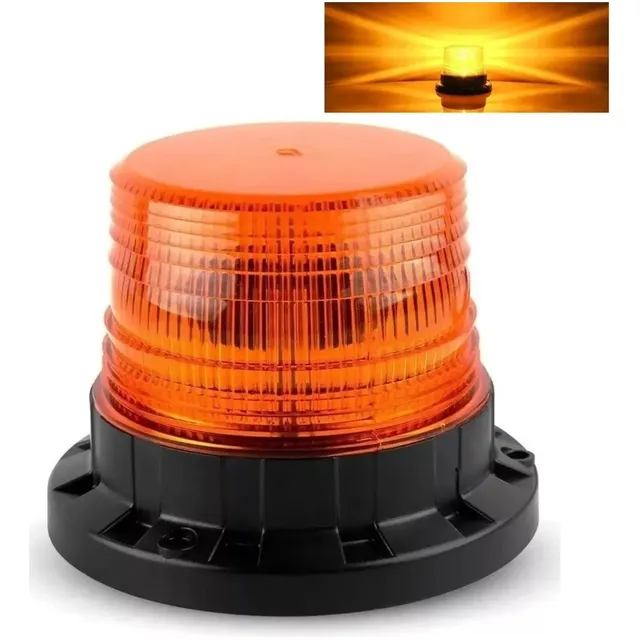 Torreta Led Ambar 12~24v Estrobo C/iman 12 Leds