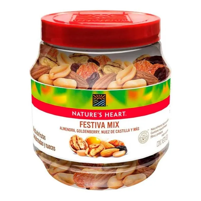 Nueces Y Fruta Deshidratada Nature's Heart Festiva Mix Envase