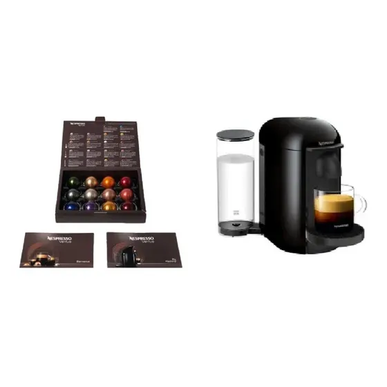 12 Capsulas De Café Vertuo + Cafetera Vertuo Plus Negra Gcb2