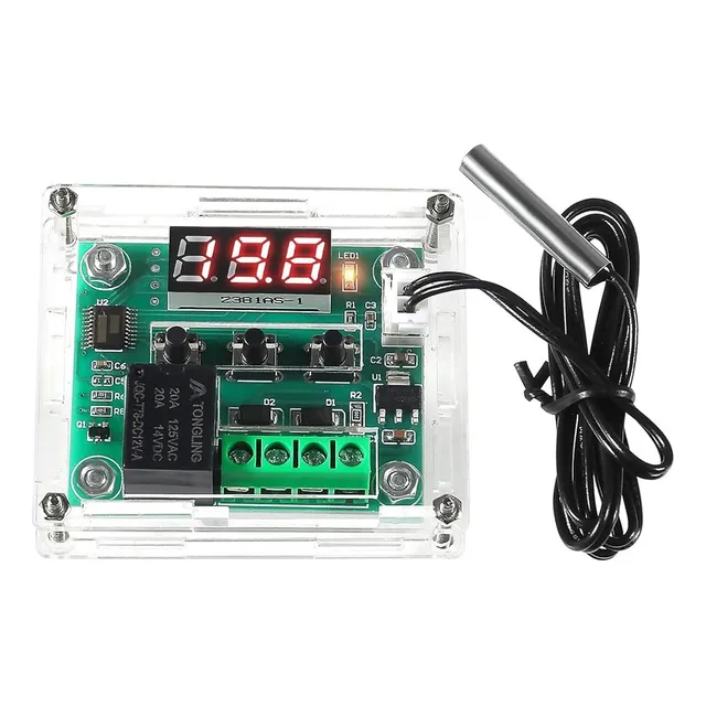 Control De Temperatura W1209 Con Sonda + Case De Acrilico