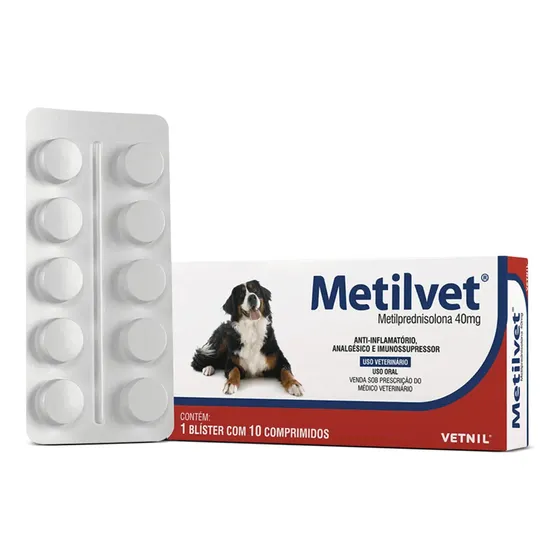Metilvet 40 Mg - 10 Comprimidos 40 Mg Cães