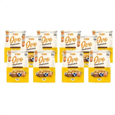 Kit 10 Ovos Em Pó 600 Ovos Pasteurizados (720g Por Unidade)