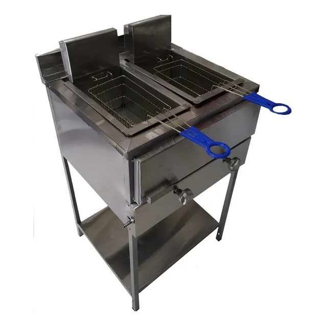 Freidora De Papas Industrial Salchipapera 2 Pozos Incluye La